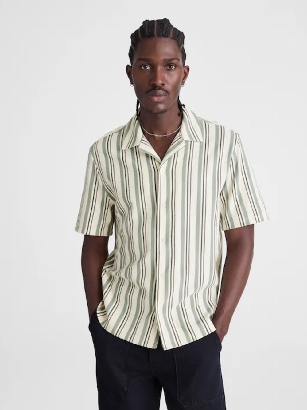 Madewell The Camp Shirt in Seaport Terry Frosted Cypress Size L NWD $98
0A074 - Picture 2 of 12